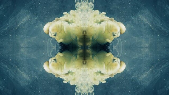 Illustration abstract mirrored symmetric fluid background