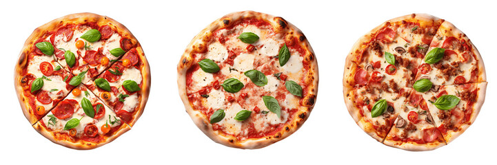 Italian Pizza isolated on transparent background