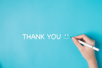 THANK YOU text on background for card and presentation, Expressing gratitude