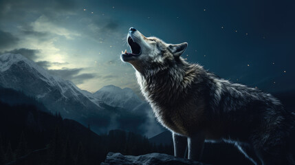 wolf in the mountains