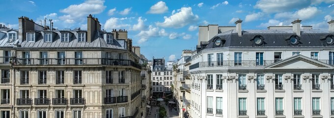 Paris, buildings in the Marais - obrazy, fototapety, plakaty