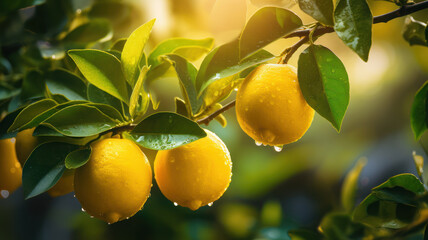 Fresh Lemons on a Tree