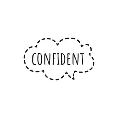 ''Confident'' Text Word Design