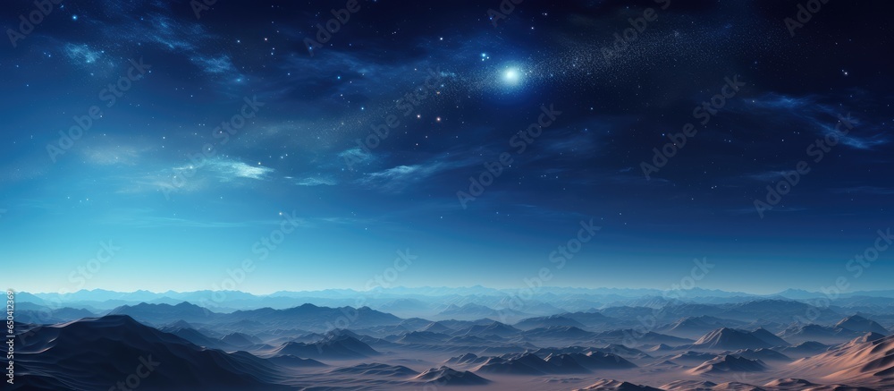 Wall mural desert dunes and stars in the night sky photo illustration