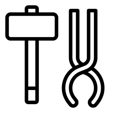 black hammer and tongs outline clip art preview