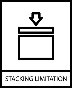 Stacking Limitation icon with black frame isolated on white background. Stacking Limitation package symbol. Label vector illustration