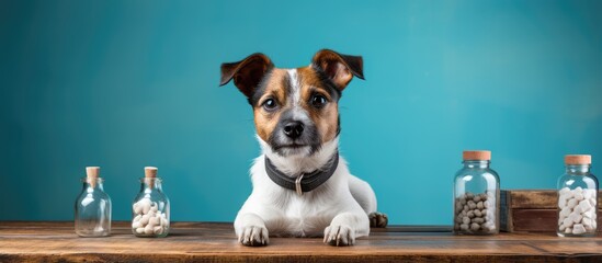 Dog receiving vaccine injection at veterinary clinic Illustrated concept for rabies prevention and pet health