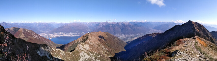 Ticino, Switzerland: panorama of the walk between Monte Tamaro and Monte Lema