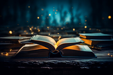 open book with light