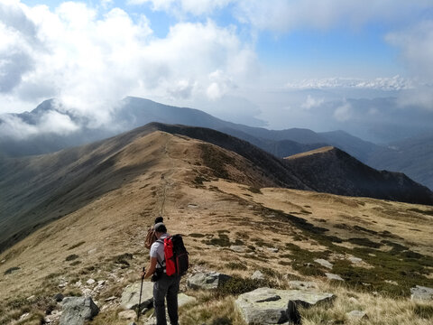 Ticino, Switzerland: panorama of the walk between Monte Tamaro and Monte Lema
