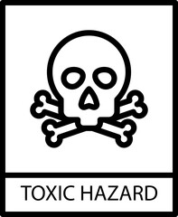 Toxic Hazard with black frame isolated on white background. Toxic Hazard symbol. Label vector illustration