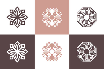 Set of ornament logo design element vector with creative concept