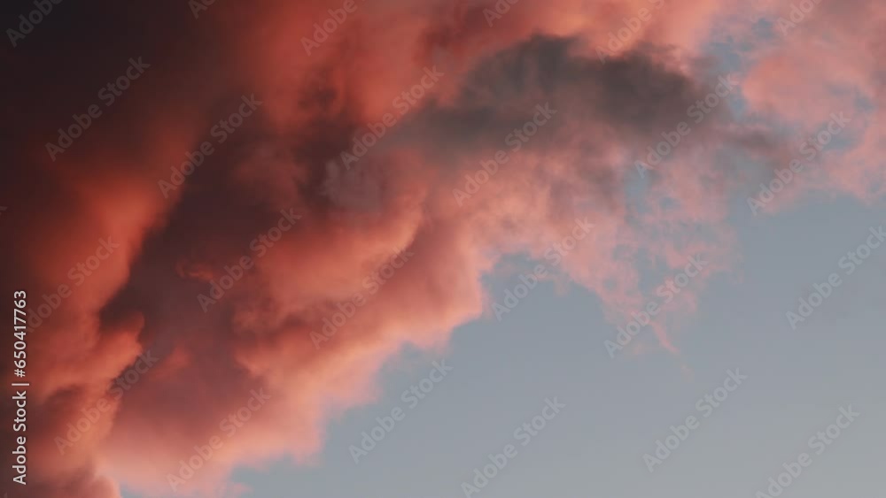 Poster Raising brown smoke in the blue sky, for wallpaper