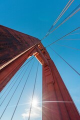 Obraz premium Stunning Golden Gate Bridge connecting San Francisco and Marin County, USA