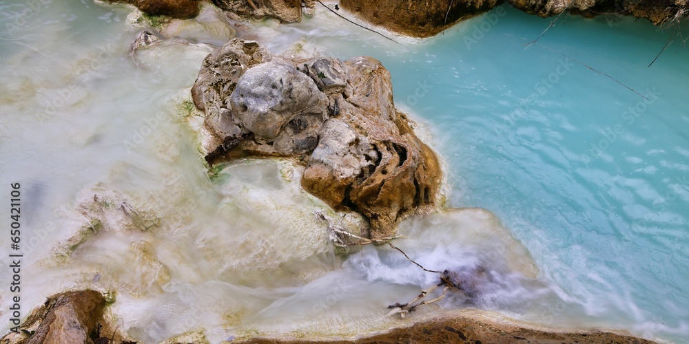 Canvas Prints Closeup of a tranquil River on a sunny day  in Tuscany, Italy.