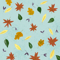 watercolor fall leaves vector illustration set