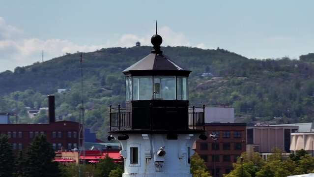 Close Up Lighthouse Drone Shot