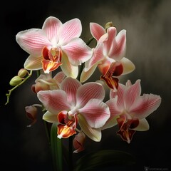 Fototapeta na wymiar Orchide in ihrer schönsten Form und Pracht. Ultrarealistische Orchide, ein Bild das sehr Farbenfroh und lebendig. 