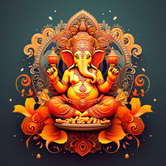 Ganesh chaturthi shri ganesha design. Ganesh Chaturthi गणेश चतुर्थी concept and background. 