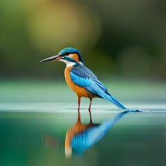kingfisher in the water 