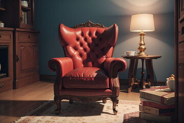 Luxurious Armchair isolated on red