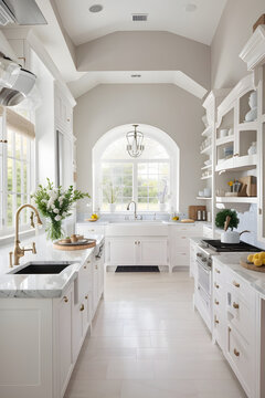 modern white kitchen 