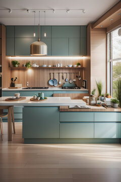 modern kitchen interior in house
