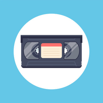 old video cassette from the 90s. flat vector illustration.