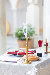 Orthodox Greek wedding ceremony objects