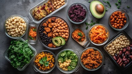 Delicious Bounty: A Flavorful Mix of Fresh Fruits, Healthy Vegetables, and Exquisite Spices in a Vibrant Bowl of Colors and Flavors, generative AI