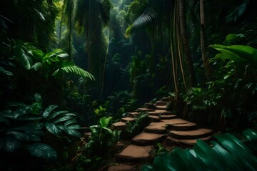 tropical forest in the night