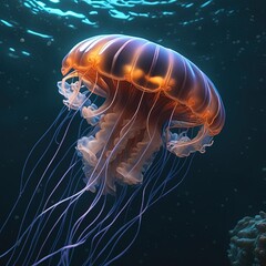 3d rendering of a jellyfish 3d rendering of a jellyfish 3d render of jellyfish on black background