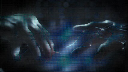 A pair of sleek, cybernetically enhanced hands weave through a complex web of lasers and motion sensors, deftly neutralizing each one with calculated precision – the epitome of a corporate