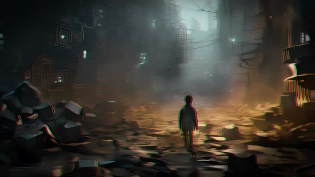 While the protagonist explores a decaying, dystopian environment, the AI companion scans the area for valuable resources, hidden passages, and technological artifacts, enhancing the protagonists