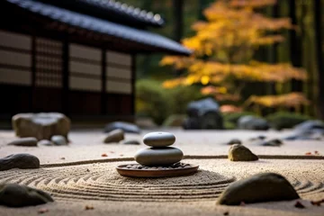 Foto auf Leinwand Zen like gardening stones © Hunman