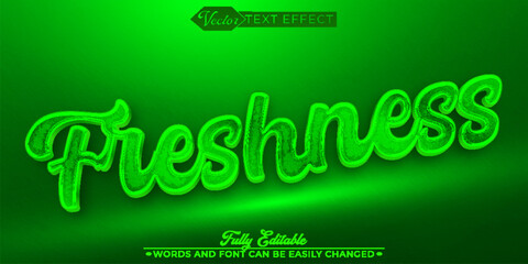 Green Freshness Vector Editable Text Effect Template