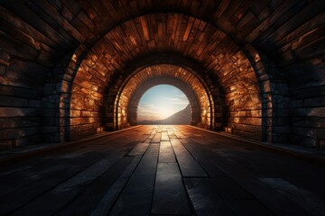 Historical Vistas: 8K Hyper-Realistic Time Tunnel Entrance
