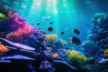 Fototapeta na wymiar Aquatic Celestial Harmony: Photorealistic Underwater 