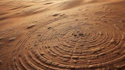 Naklejka premium Mysterious swirling patterns etched into the dusty surface, resembling the traces of a forgotten alien civilization. Mod3f