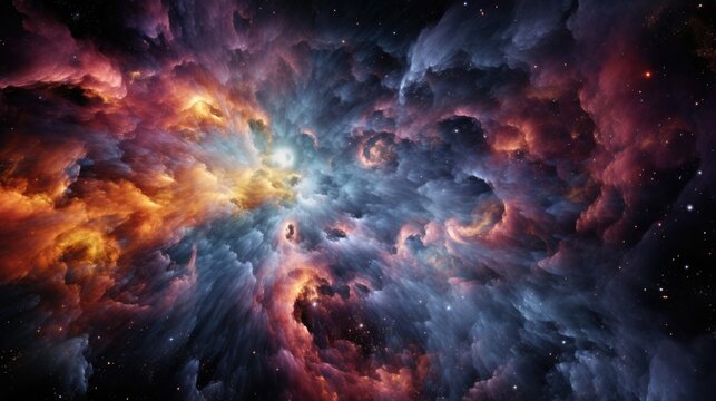 In this breathtaking image, bursts of vivid colors converge and intertwine, as cosmic turbulence molds interstellar gas and dust, eventually paving the way for the formation of new Mod3f