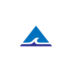 Fototapeta premium Mountain and waves simple logo design