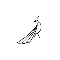 Beautiful peacock line art logo