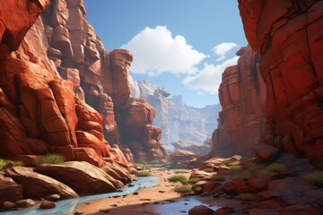 Photorealistic Cloud Formations: Hyper-Realistic 8K Canyon
