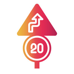 curve ahead icon