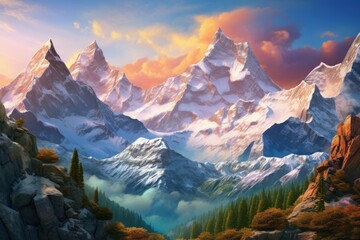 Nature's Kaleidoscope: Hyper-Realistic 8K Mountain Majesty
