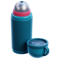 3d render illustration of hot drink, winter season, cute stylized