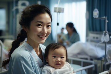 Nurse with Child, Positive Hospital Experience for Young Patient