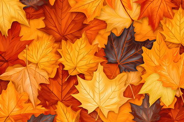 Close up of beautiful orange leaf representing autumn decoration