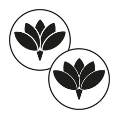 Skincare, no synthetic fragrance and colors symbol. Natural and organic cosmetics icon. lotus icon. Vector illustration. EPS 10.