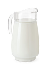 One jug of fresh milk isolated on white